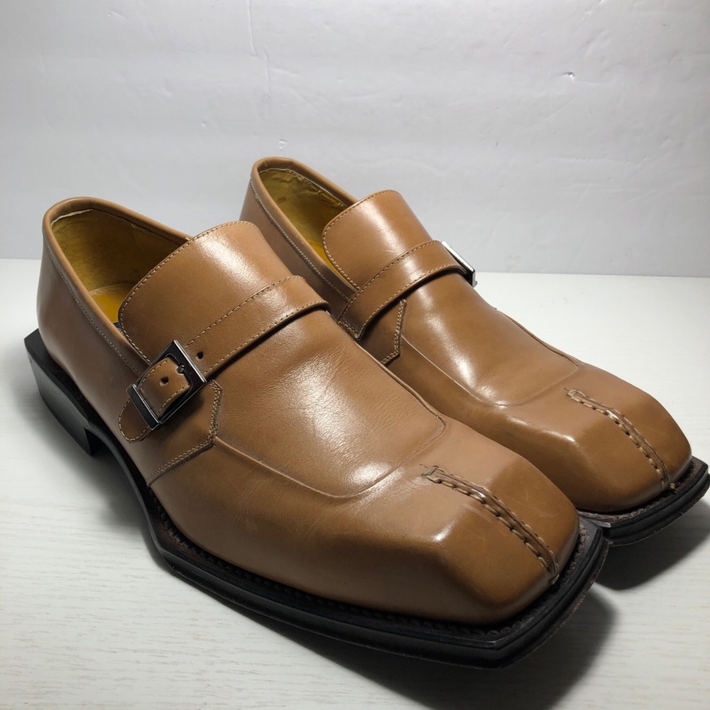 Giorgio Brutini Tan Slip-On Dress Shoes Square Toe Men’s Size 10D